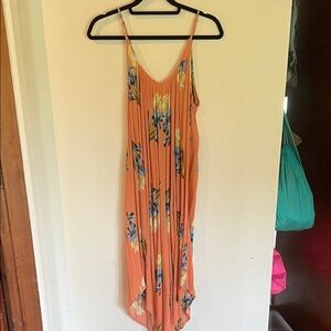 Mahina Floral Orange Sleeveless jumpsuit
